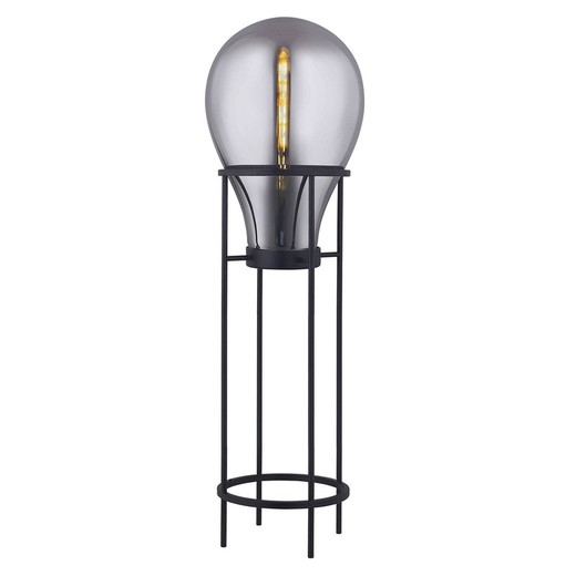HATANN - Lámpara de pie de vidrio smoky, Ø 50 x H 158 cm