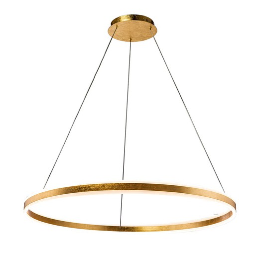 Lámpara de techo con luz LED en oro y altura regulable 100x100x6 cm | Helia