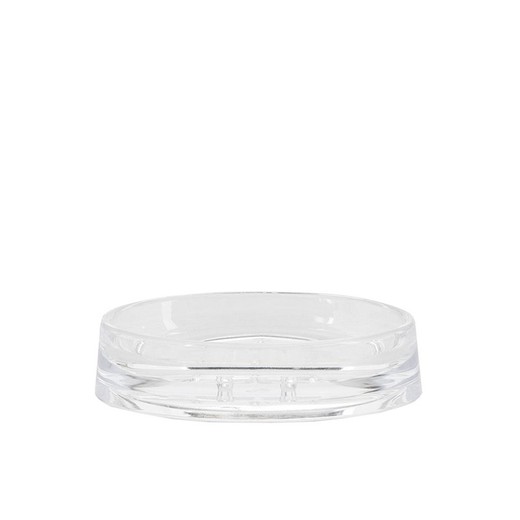 Zeepbakje van acryl in transparant, 13 x 8,5 x 3 cm | Toilet