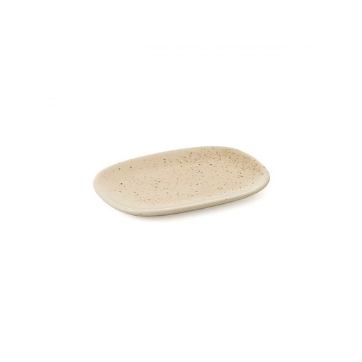 Ceramic soap dish in beige, 13 x 8.5 x 1.5 cm