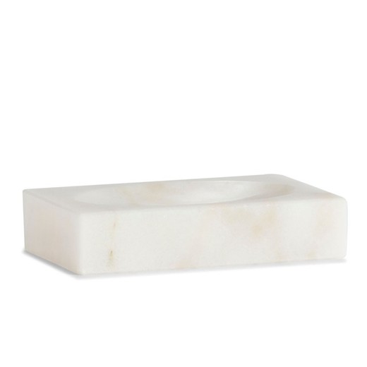 Hvid marmor sæbeskål, 13x9x3cm