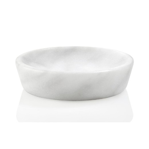 Tvålkopp i vit marmor, Ø 12 x 3 cm | Aten
