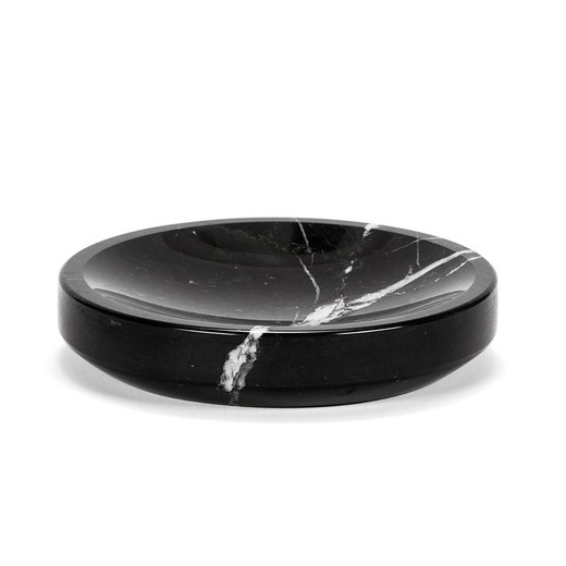 Porte-savon en marbre noir, Ø 12 x 2,5 cm