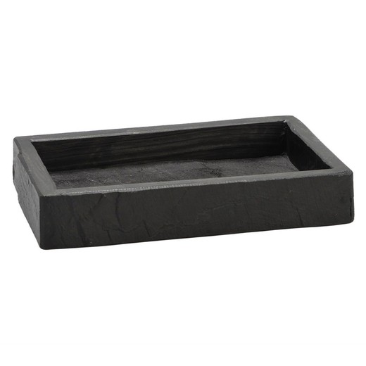 Porte-savon en ardoise noire, 13,5x9,5x2,5cm