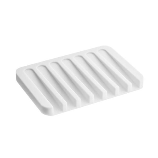 Jabonera de silicona en blanco, 11,5 x 8 x 1 cm | Flow