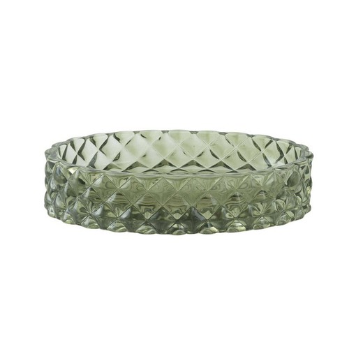 Jabonera de vidrio en verde, 13 x 9 x 3 cm | Diamond