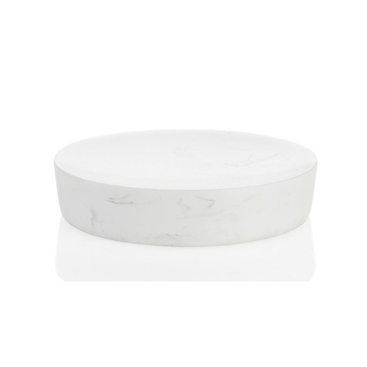 Tvålfat i vit marmoreffekt, 11,5x11,5x2,5cm