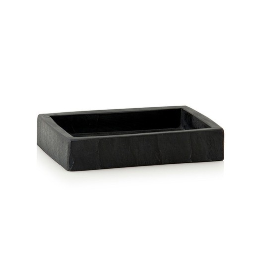 Black Slate Effect Soap Dish, 14x9.5x2.5cm