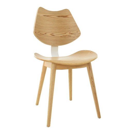 JAN-Καρέκλα σε φυσικό ξύλο τέφρας και φυσικό μεταλλικό πλαίσιο, 53 x 52,5 x 83,5 εκ