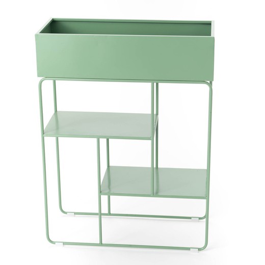 Green Metal Planter/Shelf, 60x25x80cm