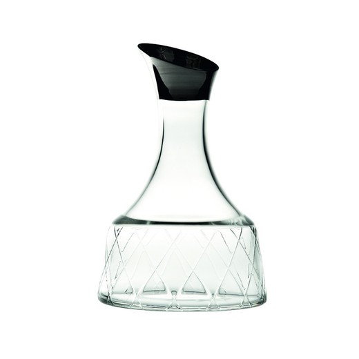 Silver and transparent glass pitcher, Ø 17.4 x 26.8 cm | Biarritz