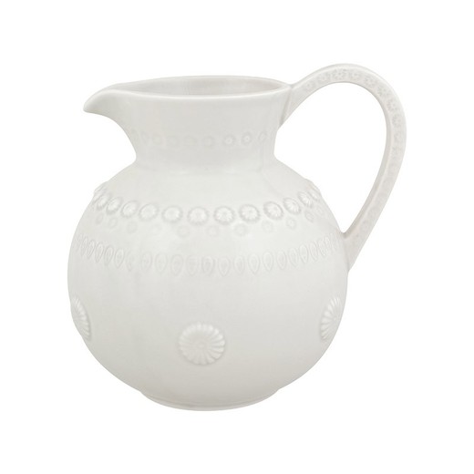 Light grey earthenware jug, 19 x 16 x 19.5 cm | Fantasy