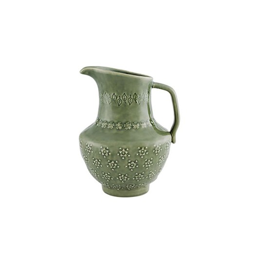 Earthenware jug in grey-green, 17.1 x 15.4 x 20.8 cm | Flora