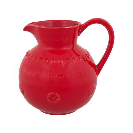 Red earthenware jug, 19 x 16 x 19.5 cm | Fantasy