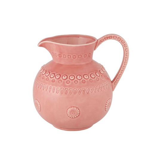 Earthenware jug in pink, 19 x 16 x 19.5 cm | Fancy