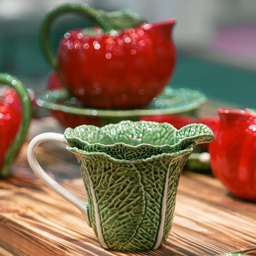 Dzbanek ceramiczny w kolorze zielonym, 26,8 x 18,4 x 17,4 cm | Kapusta