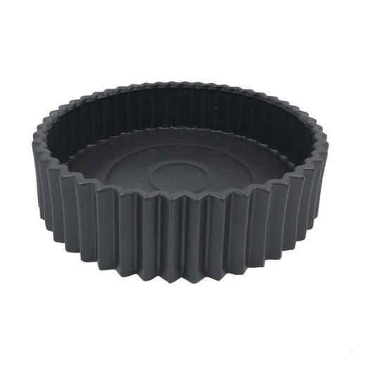 Centro de mesa de cerámica negro, Ø40x10cm | Plissé