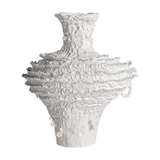Basilio vase i hvid harpiks, 35 x 25 x 35 cm