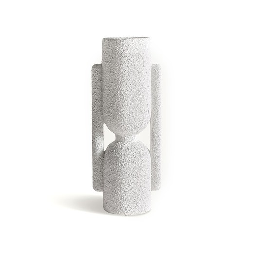 Vaso in ceramica bianca, 18 x 12 x 43 cm | Gissel
