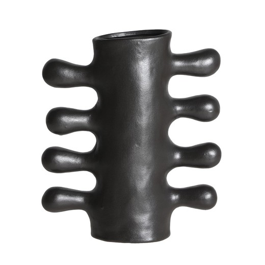 Jarrón de cerámica en negro, 27 x 10 x 30 cm | Glessy