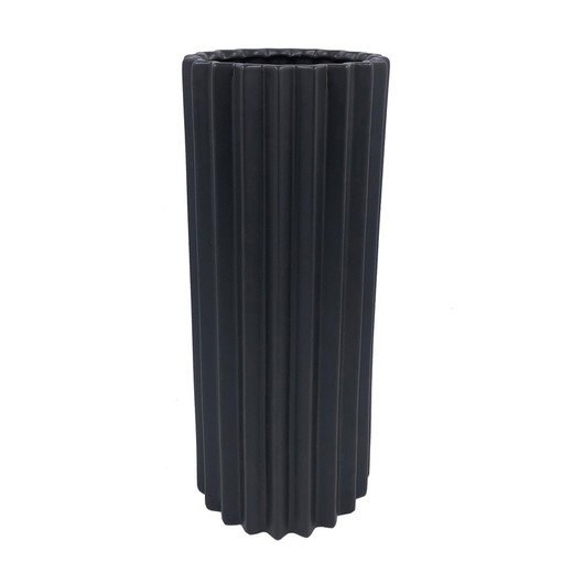 Vaso de cerâmica preta, Ø18x40cm