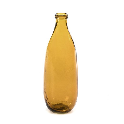 Amber glass vase, 14x14x40 cm