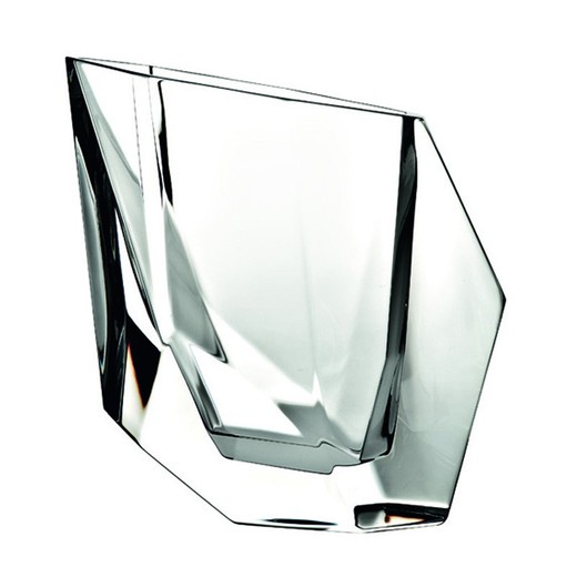 Jarrón de cristal transparente, 10,8 x 22 x 25 cm | Exótica