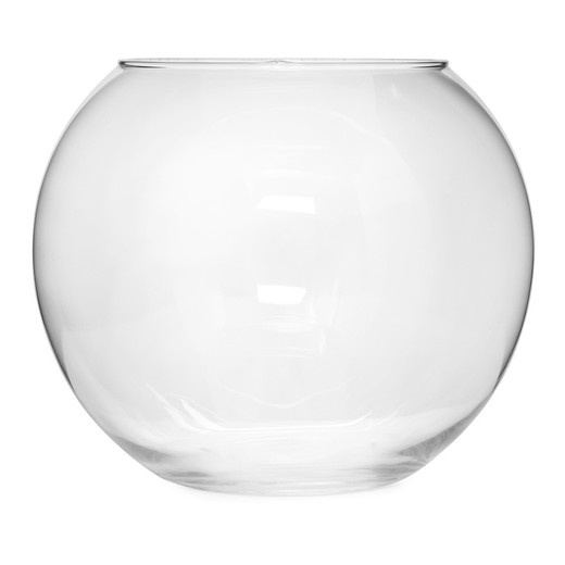 Jarrón de cristal transparente, 25x30 cm