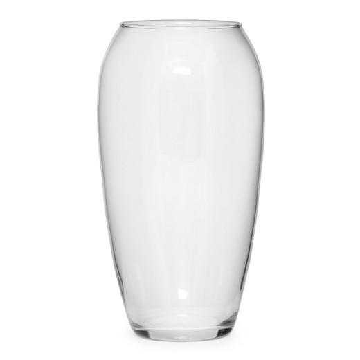 Transparent glass vase, 26x11 cm