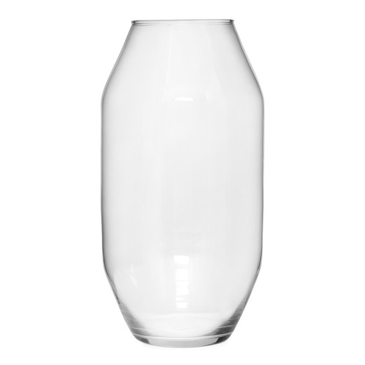 Vaso de vidro transparente, 37x17 cm