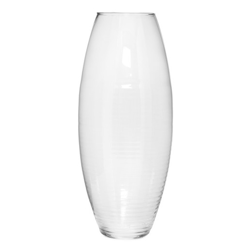 Vaso de vidro transparente, 50x19 cm