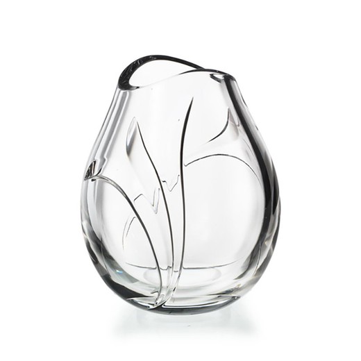 Transparent glasvas, Ø 18,2 x 23 cm | Spets