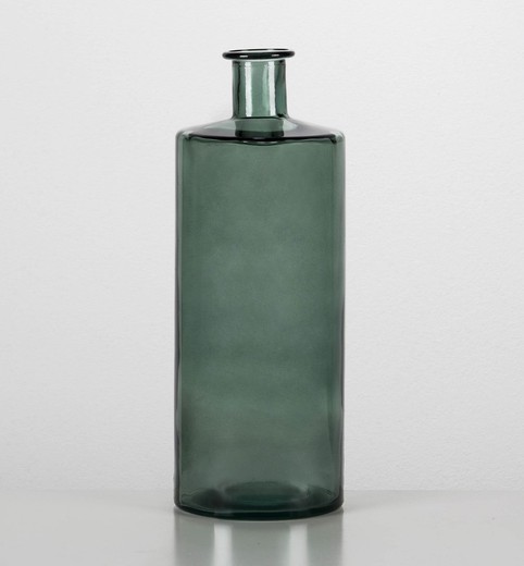 Grøn glasvase, Ø15x40cm