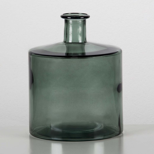 Green Glass Vase, Ø21x26cm