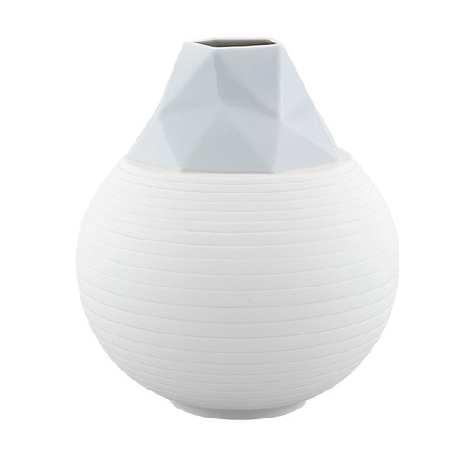 Porcelain vase in sky blue, Ø 22.3 x 25.3 cm | precious