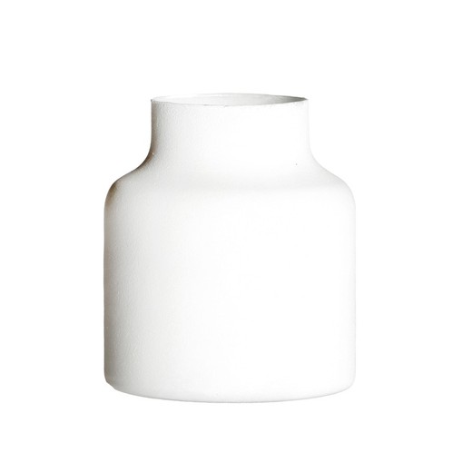 Glass vase in white, Ø 17 x 20 cm | Nagore
