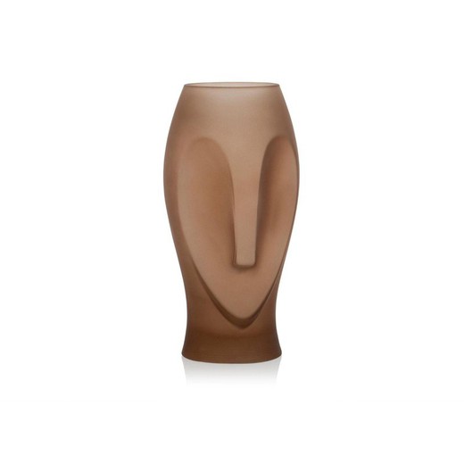 Owl smoked brown glass vase, Ø16 x 30 cm