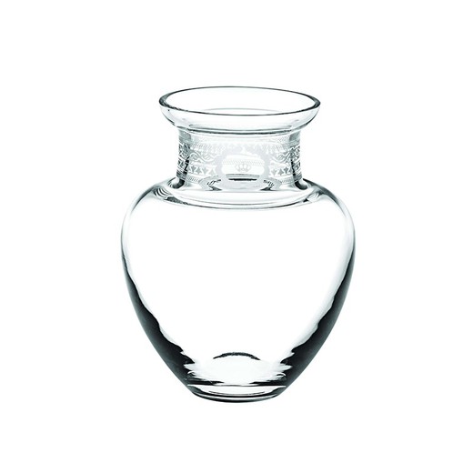 Clear glass vase M, Ø 15.1 x 20 cm | ivory