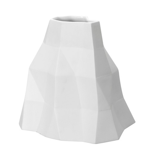 Vaso in porcellana bianca S, 24,8 x 24,5 x 24,5 cm | Quarzo