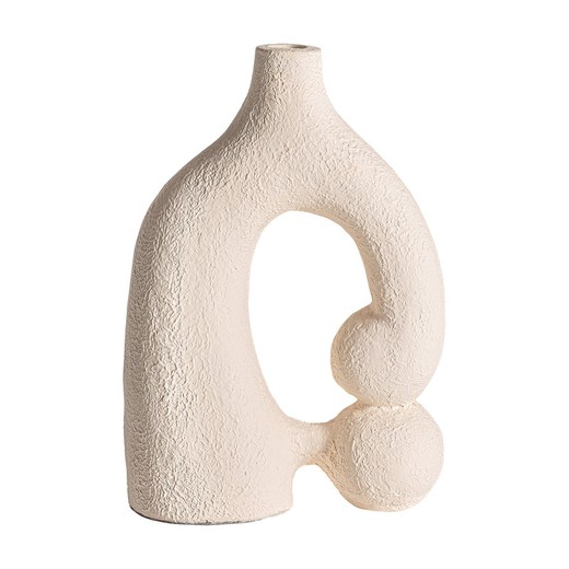Turiff Terracotta Vase in White, 28 x 11 x 25 cm