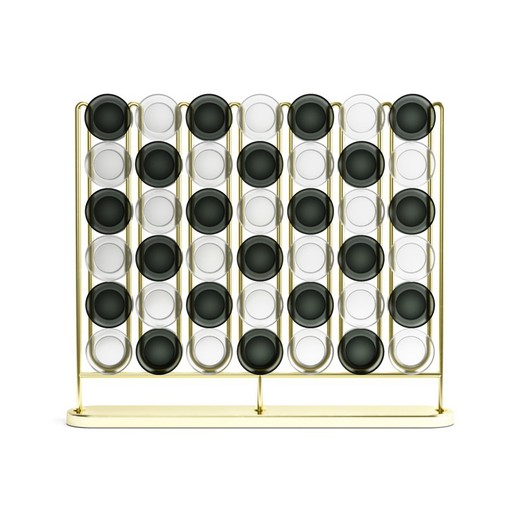 Stål 4-på-række-spil i flerfarvet, 32 x 5 x 26 cm | Stax