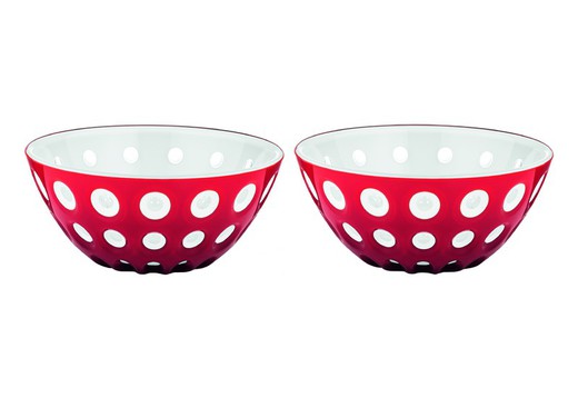 Set di 2 ciotole da 12 cm. "Le Murrine" Serie Le Murrine rosso / bianco / trasparente