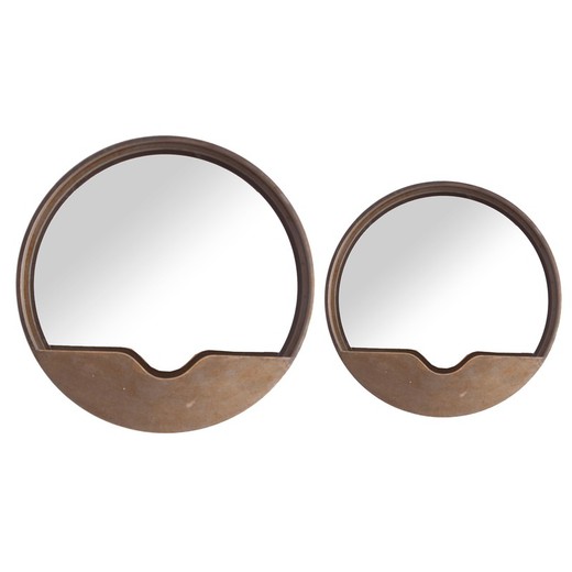 Set of 2 Thusis iron mirrors 60x16x60 cm