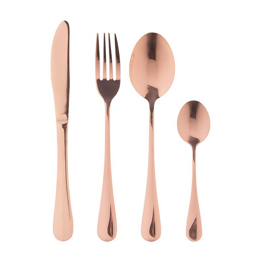 Set of 24 copper steel cutlery, 17 x 26 x 6 cm | Lux