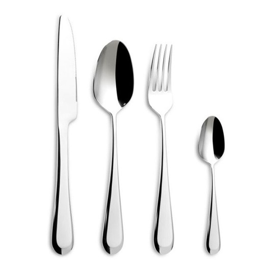 Set of 24 stainless steel cutlery in silver | Maranta