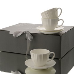 Juego 6 Tazas Café + 6 Platos Ávila Porcelana a precio barato