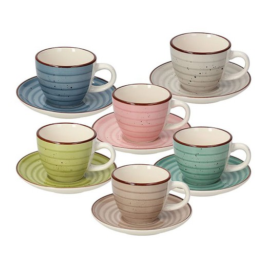 Multicolor stoneware coffee set | Urban Pastel