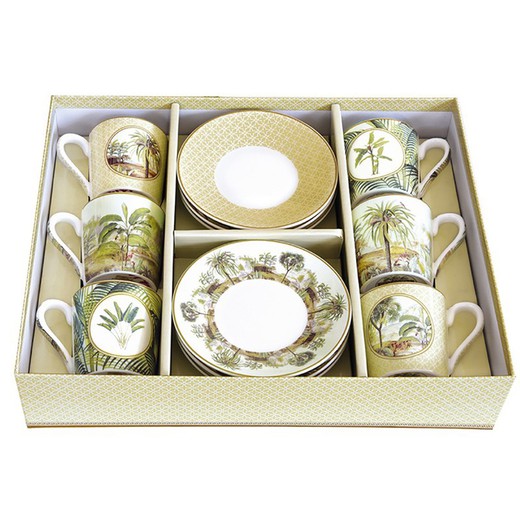 Multicolor porcelain coffee set | Ceylon