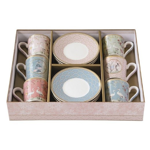 Multicolor porcelain coffee set | Reves Garden