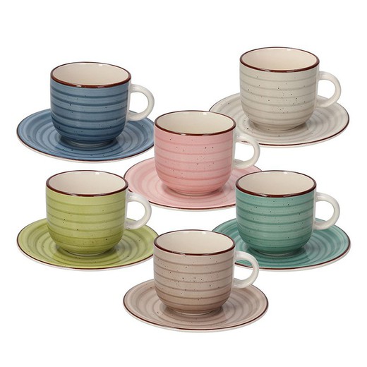 Multicolour stoneware tea set | Urban Pastel